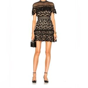 Self-Portrait Yoke Frill Mini Dress